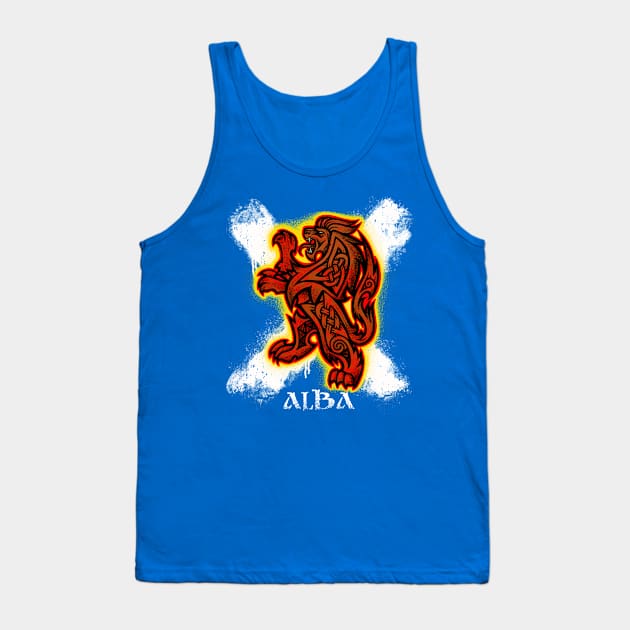 Scottish Lion and Saltire Tank Top by celtichammerclub